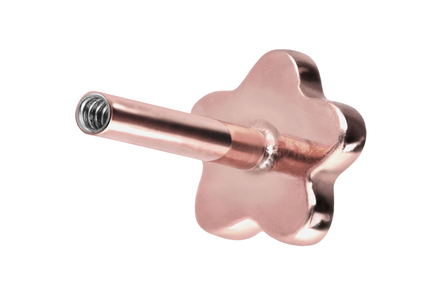 Titan Labret Piercing mit Innengewinde ohne Kugel BLUME